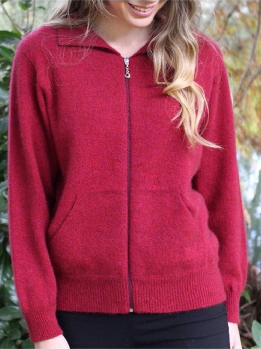 Lothlorian Women’s Luxury Merino & Nee Zealand possum zip-up cardigan- XL
